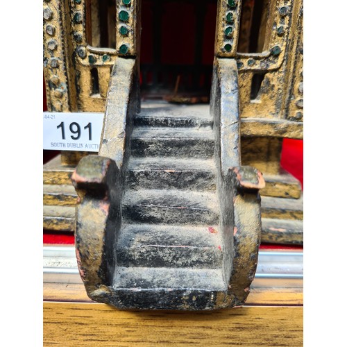 191 - Antique Oriental pagoda-type wooden model. Very interesting piece. Some losses are attached inside.