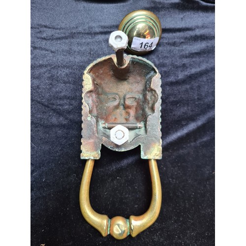 164 - A quality brass, unusual (Pharaoh's head) Georgian door knocker set. Very rare piece heavy and super... 