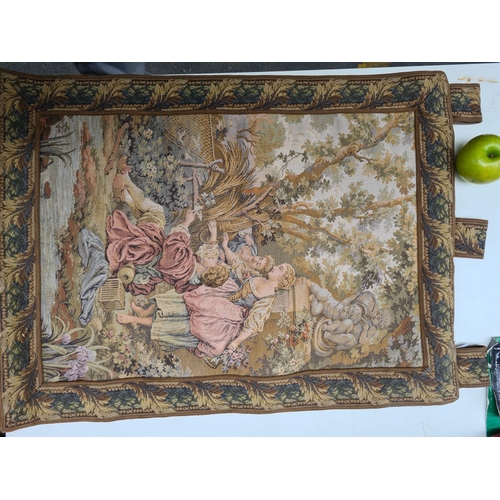 802 - Antique Tapestry with hanging loops.