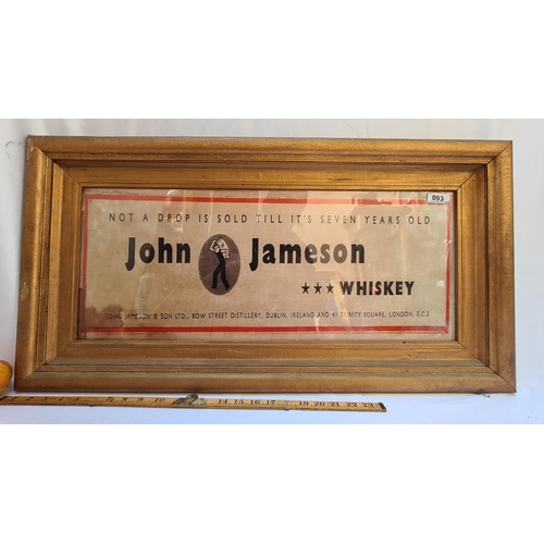 93 - Vintage style Print of 7 year old Jameson Whiskey. 45 cm x 85 cm.