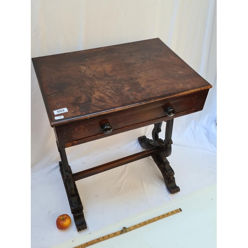 99 - Small antique side table with single drawer. Mm: 70 cm x 55 cm x 40 cm.