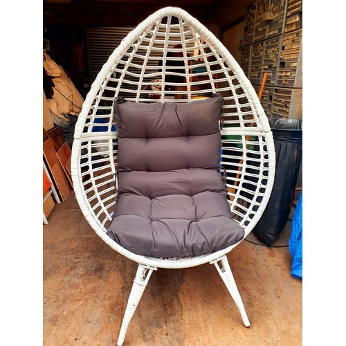 88 - Fabulous Large Outdoor designer  Rattan Egg chair. Brand new with grey large cushion. Cost £795 Thes... 