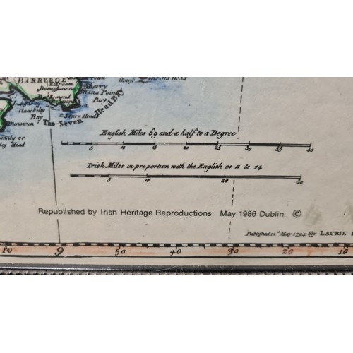 102 - Large Print of a John Rocque Map of Ireland, divided into the four Provinces Counties and Baronies. ... 