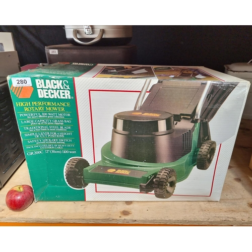 280 - Black and Decker high performance lawnmower, in original box. New old stock