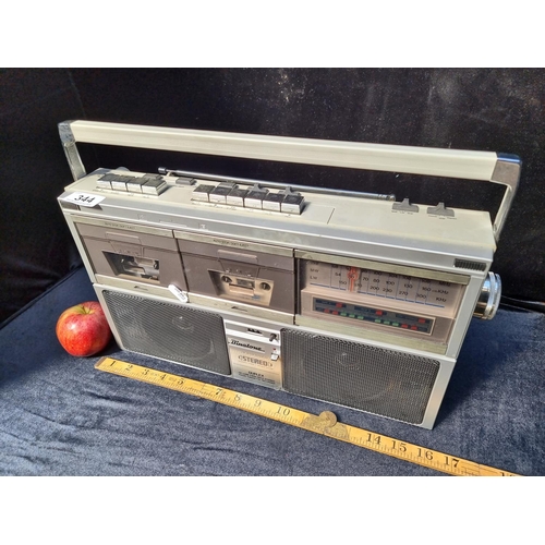 344 - Rare large Binatone Duplex Twin radio cassette recording gheto blaster.