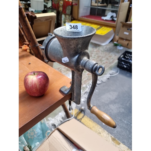 348 - Large vintage meat grinder.