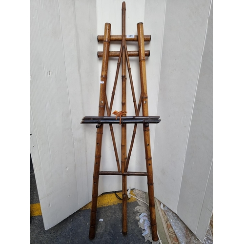 349 - Super rare 19th century bamboo Artist easel in good order including original cross bars. Very good e... 