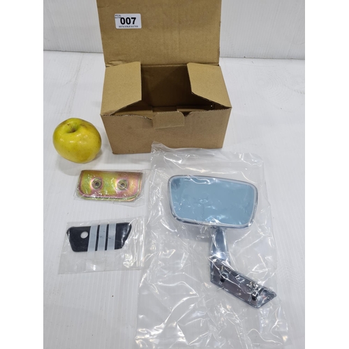 360 - Mercedes left hand side wing mirror with fittings for a W108/09 model, as new in packaging