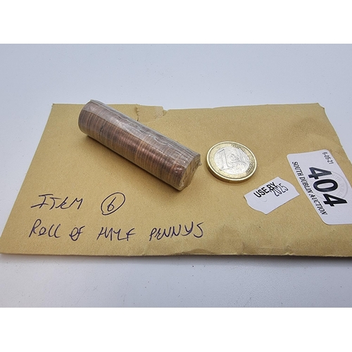 404 - A roll of uncirculated Irish half-penny coins