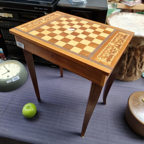 461 - A Beautiful Vintage Chess Table with Chess Pieces