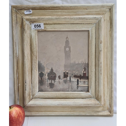 56 - 19th century oil on board 'Westminster Bridge', London. Inscribed bottom right 