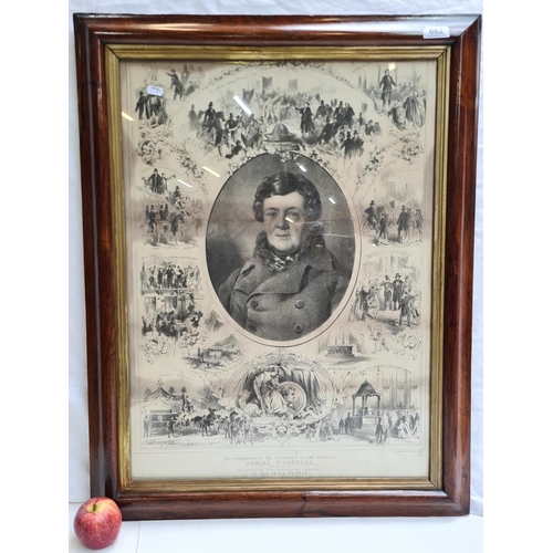 62 - Large original Daniel O'Connell Centenary of His Birth. 1875 Commemorative lithograph. Mm: 29 x 21in... 