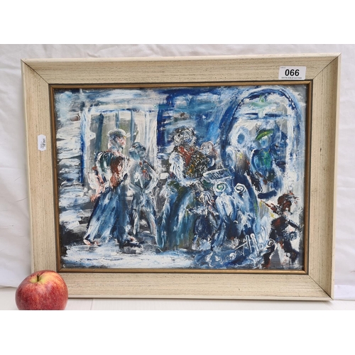 66 - Impasto oil on board of a streetscene. Signed by the artist, 'Ernest' . Work similar to the impressi... 