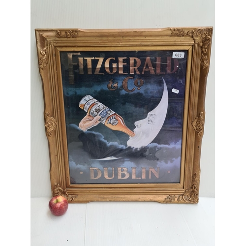 83 - Print of Fitzgerald, Dublin Whiskey advertisement. 58 cm x 65 cm.