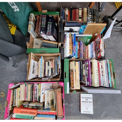 576 - Five crates of mixed antique, vintage and contemporary books. Great lot! Inc a box of antique books.