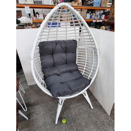 591 - Fabulous Large Outdoor designer Rattan Egg chair. Brand new with grey large cushion. Cost £795 These... 