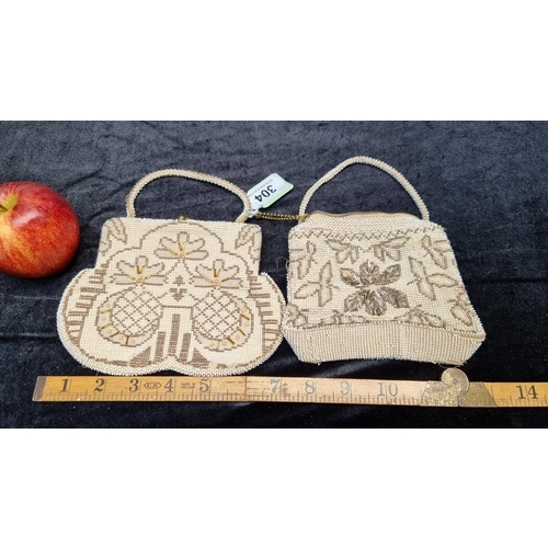 304 - 2 Super art deco handbags,  beaded and hand embroidered.