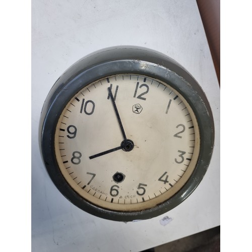 460 - A cold war era original Russian CCCP Soviet Union Submarine Clock with Key. Heavy all original amazi... 