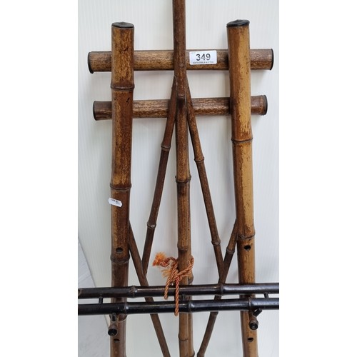 349 - Super rare 19th century bamboo Artist easel in good order including original cross bars. Very good e... 