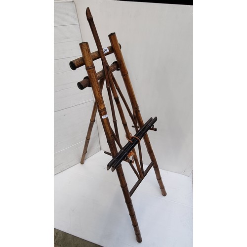 349 - Super rare 19th century bamboo Artist easel in good order including original cross bars. Very good e... 