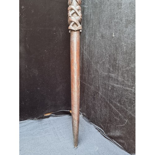 176 - Antique African tribal club with carved end and carved clenched fist