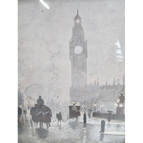 56 - 19th century oil on board 'Westminster Bridge', London. Inscribed bottom right 