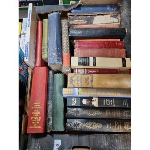 576 - Five crates of mixed antique, vintage and contemporary books. Great lot! Inc a box of antique books.