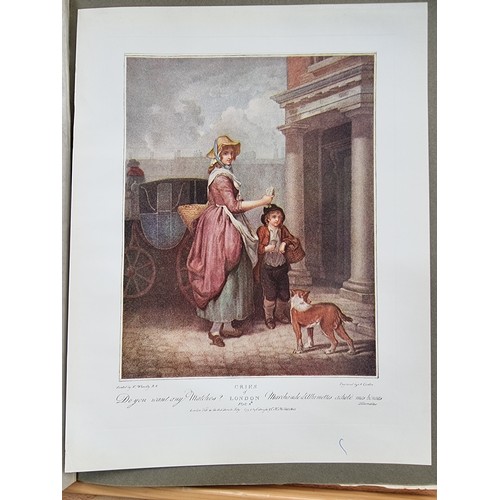 600 - Large folio book entitled 'Cries of London' by Francis Wheatley, R.A. (1747-1801). Including a compl... 