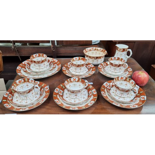 719 - Pretty Victorian, Stanley china tea set, full set 21 pieces.