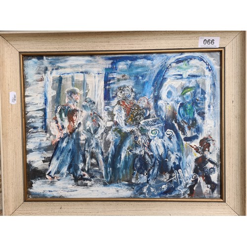 66 - Impasto oil on board of a streetscene. Signed by the artist, 'Ernest' . Work similar to the impressi... 