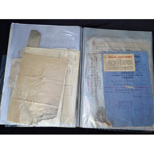 602 - A collection of various antique documents, preserved in plastic pockets. Lots of amazing Irish and D... 