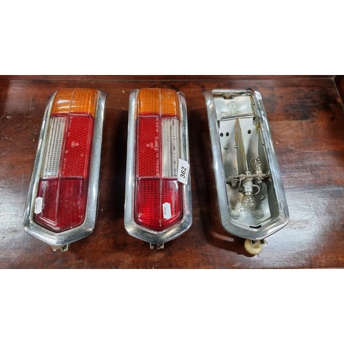 362 - Mercedes W108/09 full set of original rear tail lights (left and right) with lenses and a third spar... 