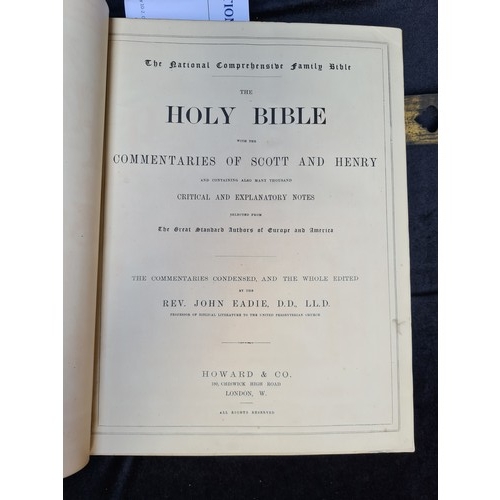 547 - Very large edition of the Holy Bible edited by the Rev. John Eadie D.D.L.L.D. Professor of Biblical ... 