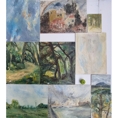 53 - Collection of 10 loose oil on boards. All unsigned, some lovely examples.
