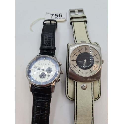 756 - Ted baker gents watch and Diesel gents watch