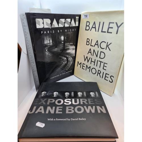 758 - Three large books on Photography. Exposures By Jane Brown with Fabulous large black and white portra... 