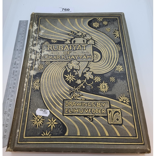 760 - One Very large book Rubaiyat of Omar Khayyam, With illustrations by Elihu Vedder Fabulous 19th centu... 