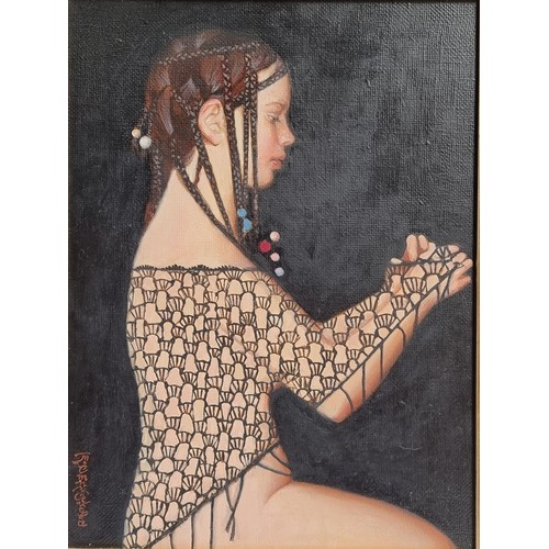 73 - Tatyana Struchkova 'Girl with the Shawl', oil on canvas, 35cm x 26cm. Dated 2005. Provenance: The Or... 