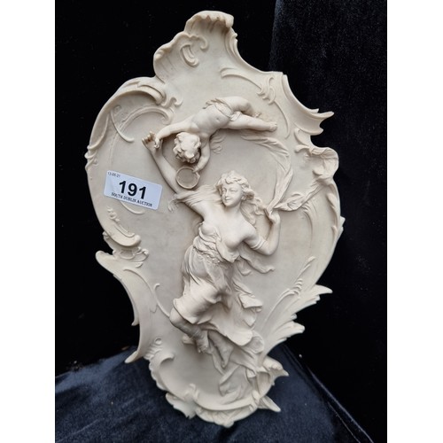 191 - A Super pair of Wall plaster ascension plaques in relief. Highly decorative pair with makers mark on... 