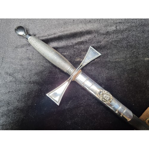 204 - Super vintage Masonic Sword with Scabbard and Leather Cover. Super piece.