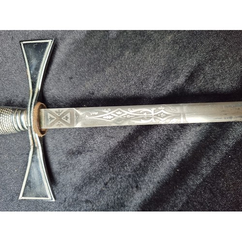 204 - Super vintage Masonic Sword with Scabbard and Leather Cover. Super piece.