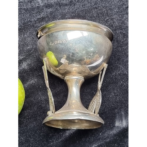 234 - English Sterling Birmingham silver tennis trophy, fully hallmarked. 114g.