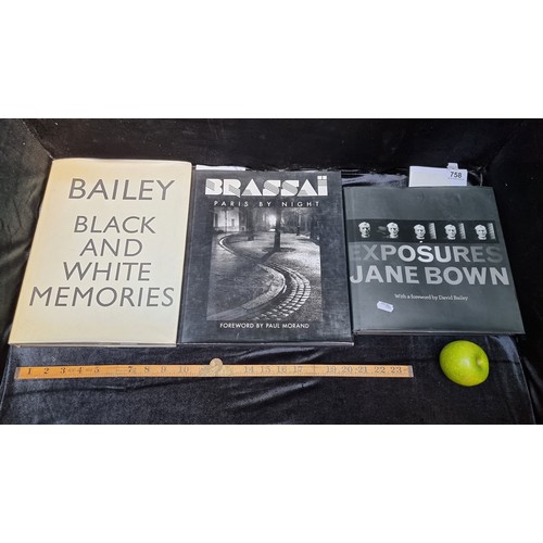 758 - Three large books on Photography. Exposures By Jane Brown with Fabulous large black and white portra... 