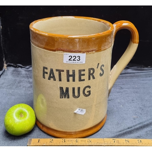 A Very Large Handmade Moira English Stoneware "Fathers Mug", Can Hold Over 1  Gallon Only for big dad