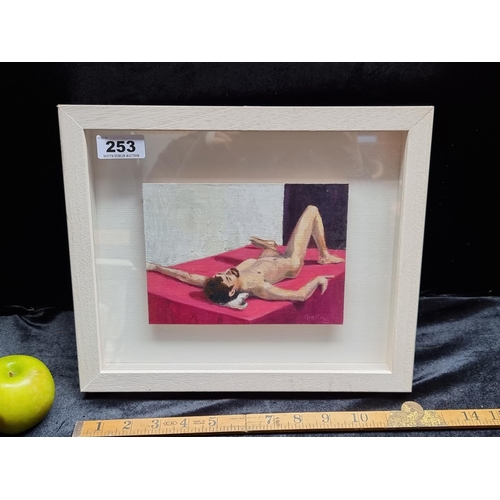 253 - A Life Study Oil on Board by Aisling Mcentee Walsh (b.1969). Shows a reclining male nude, named 'Umb... 