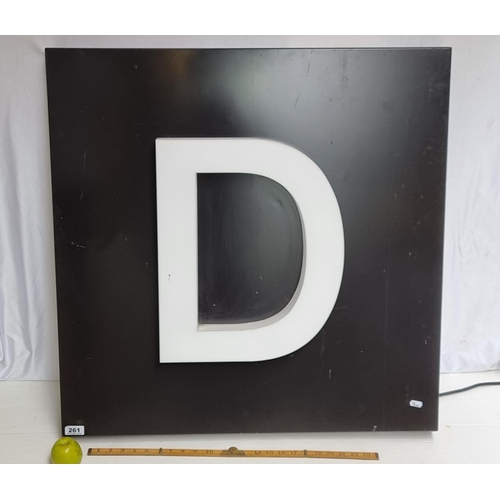 261 - A Very Large LED Wall mounted Letter D Display Board