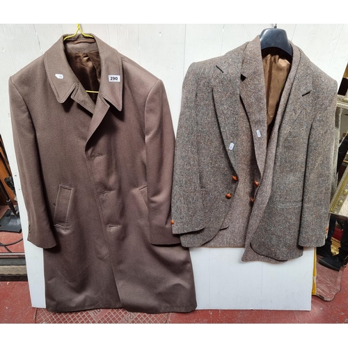 290 - A Lovely 100% Wool Lynches of Camden Street Gents Overcoat in the style 'Coachman'. Size 42. and two... 