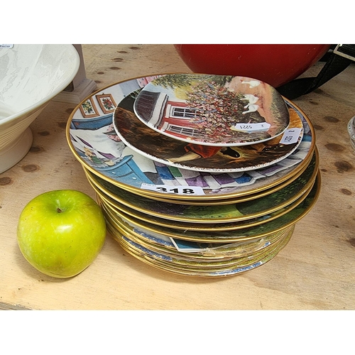 318 - 13 Decorative Plates Including A.K Kaiser W. Germany Fairy Tale Series and Royal Grafton Bone China.