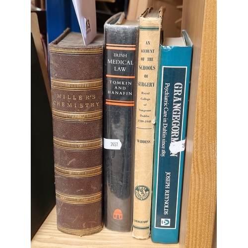 513 - A collection of four books of medical interest, including an antique copy of Miller's Chemistry by W... 