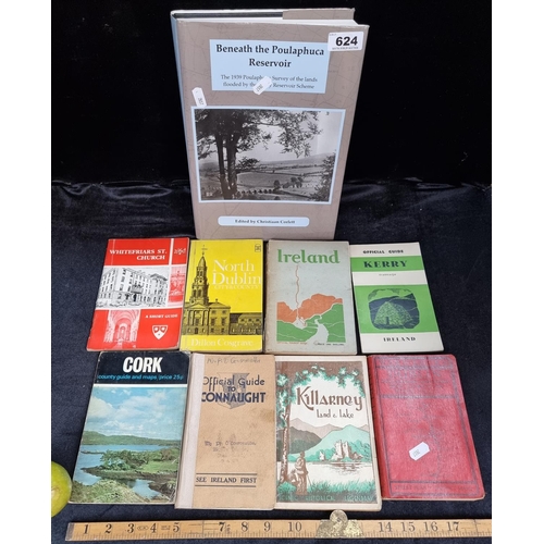 624 - 9 Books on Vintage Irish Travel and Local History Including Ward Lock's Dublin, Killarney Land & Lak... 